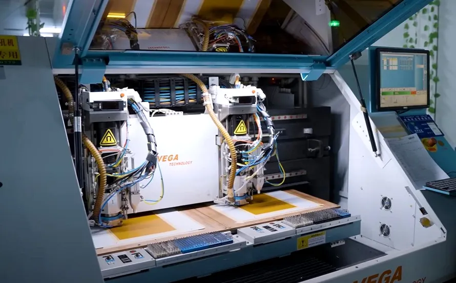 A machine used in the production of flexible printed circuit boards.