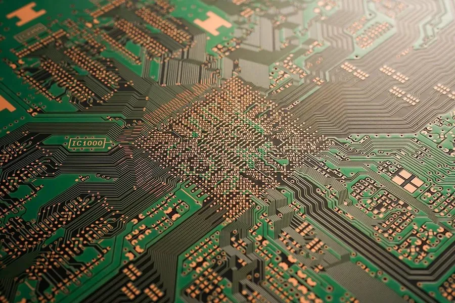 A high-speed PCB with fine traces and intricate design.