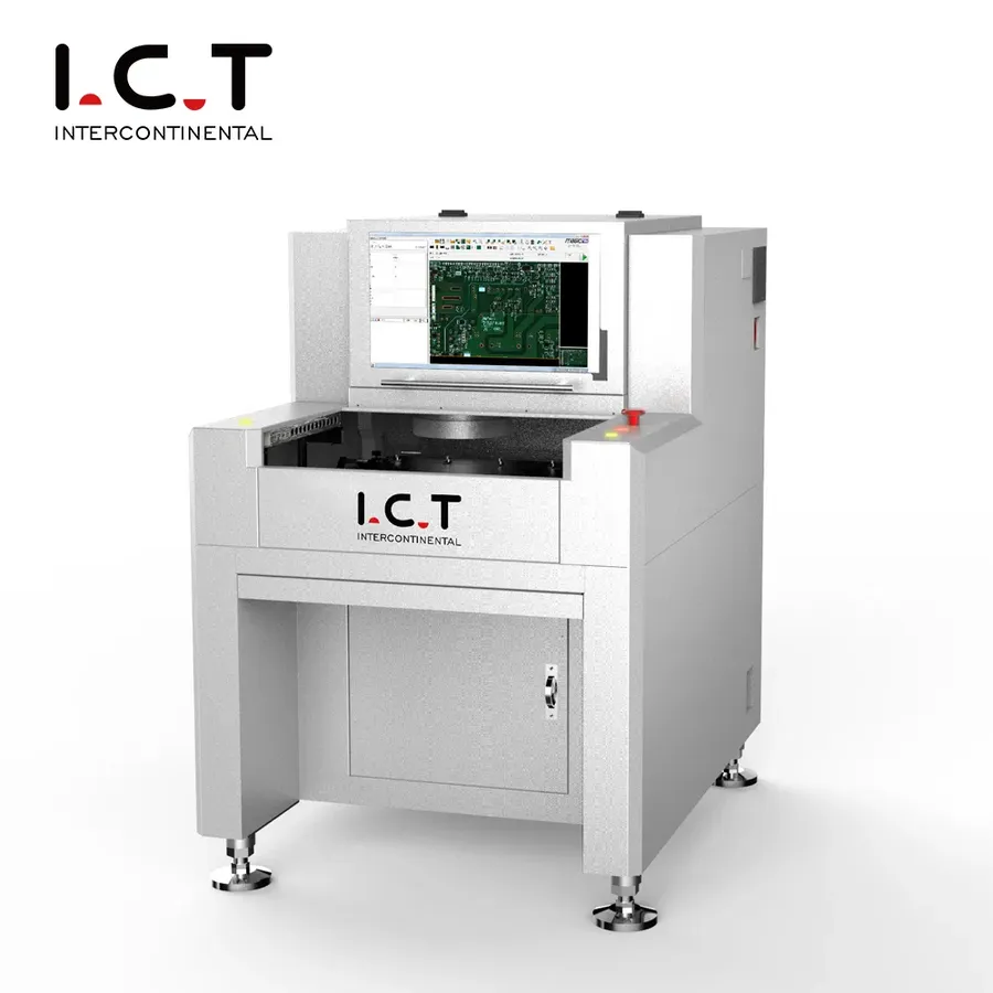 A piece of equipment being used for the inspection of PCBs