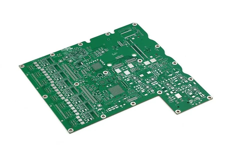 A close up of a rigid printed circuit board.