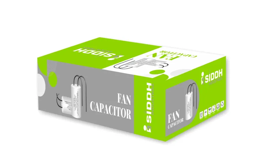 A box containing capacitors ready for shipping.