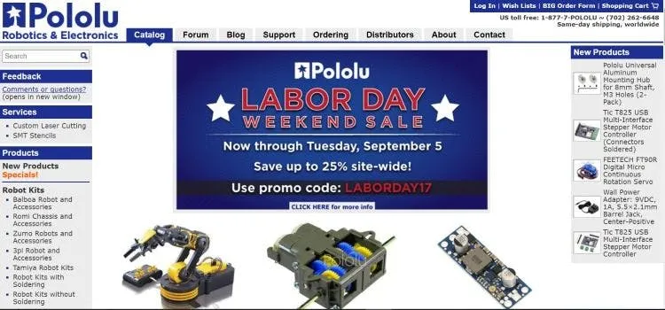 A screenshot of an online retailer's website selling capacitors.