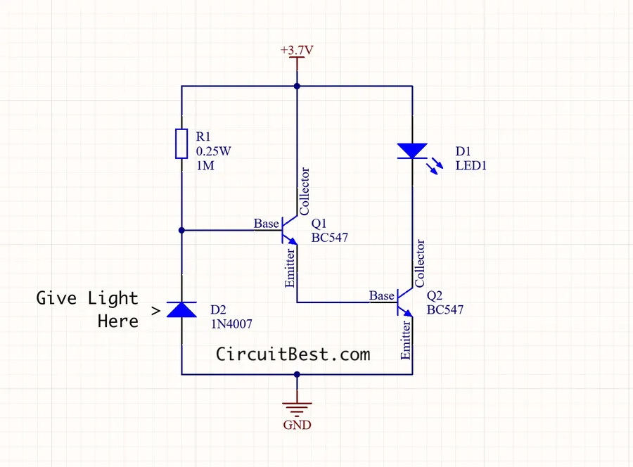 A simple circuit diagram showing a 1N4007 diode in use.