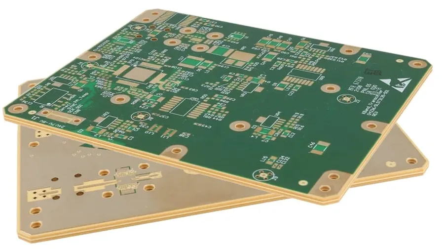 Close-up of FR4 material used for PCB manufacturing.