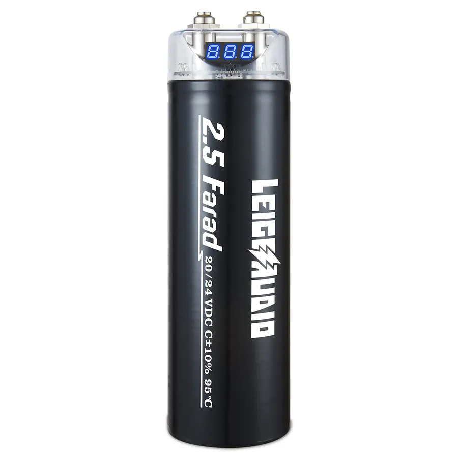 A collection of car capacitors from various brands.