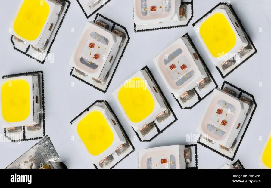 A close-up view of an LED chip.