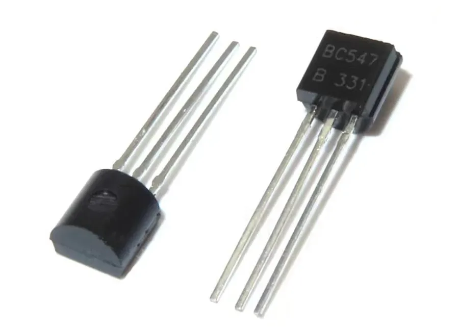 A page from a datasheet showing the electrical specifications of a BC547 transistor.