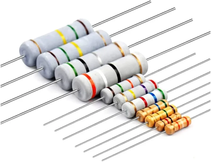 A selection of carbon film resistors.