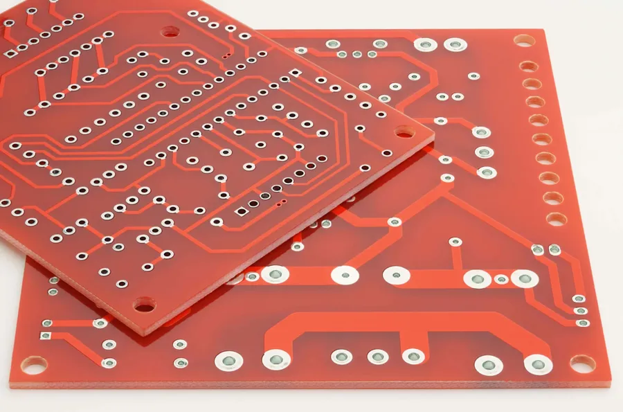 A close-up of PCB layout design on computer screen.
