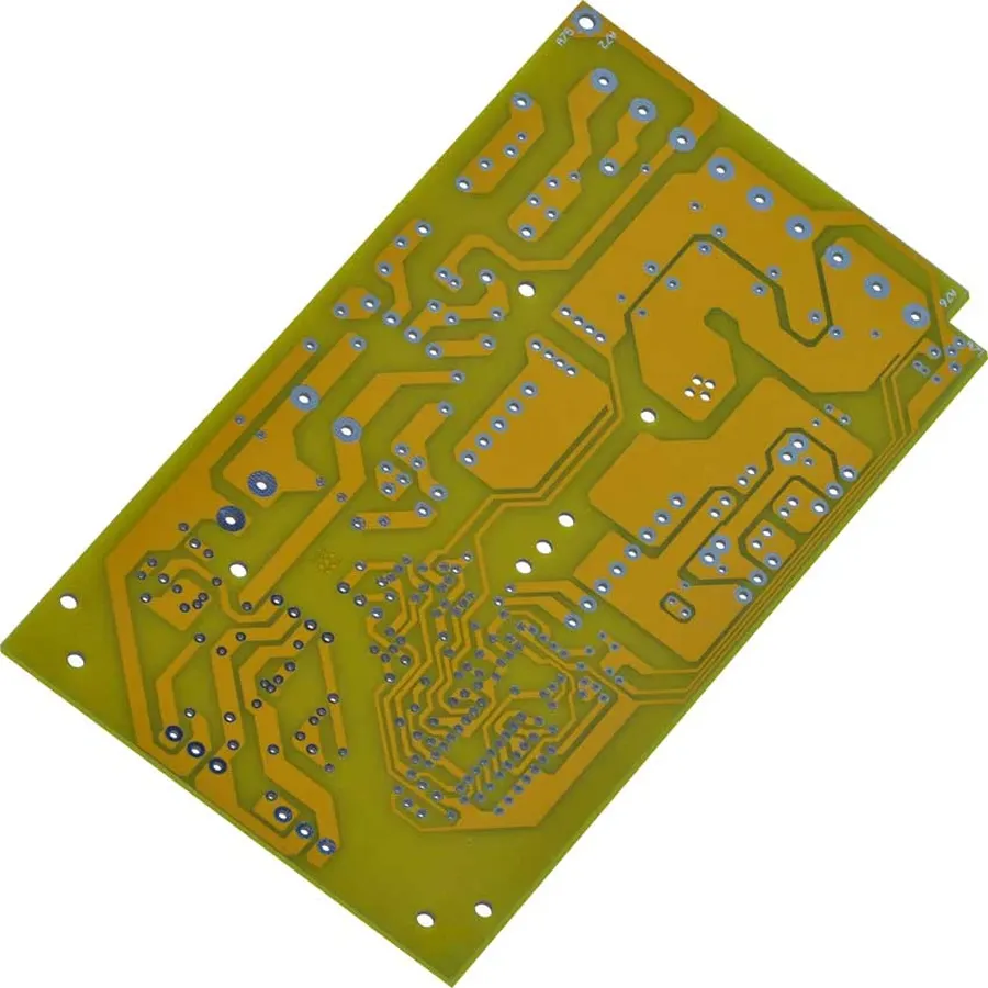 A single layer PCB inside a common electronic device.