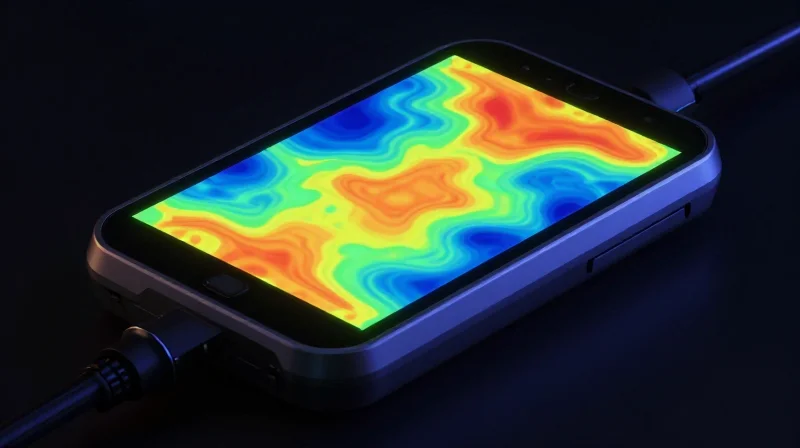 Managing Thermal Dynamics in Handheld Diagnostics Thermal mapping representation of a compact handheld diagnostic sensor