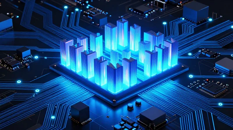 Advanced Substrate Materials for Thermal Management Abstract representation of thermal heat distribution on a circuit board surface.