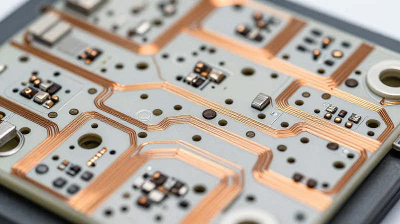 Defining Strict Creepage and Clearance Limits A close-up view of a high-voltage PCB showing defined isolation barriers and clean trace spacing
