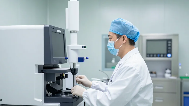 Prioritizing ISO 13485 Certification and Beyond A professional quality assurance symbol in a clean, high-precision manufacturing environment