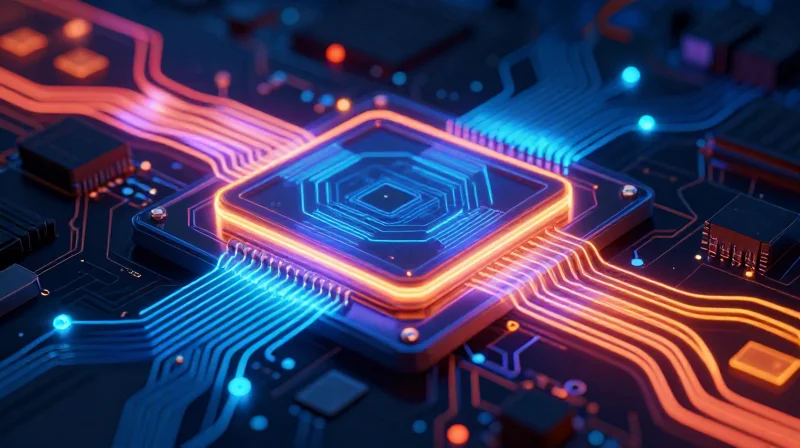 Thermal Management Strategies for Small Enclosures A conceptual thermal simulation view of a compact electronic board showing heat distribution pathways