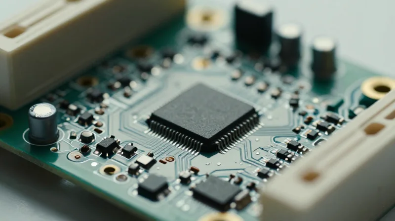 The Criticality of Precision in CPAP Motor Systems A close-up view of a high-precision medical motor controller circuit board assembly showing intricate electronic components and micro-controllers