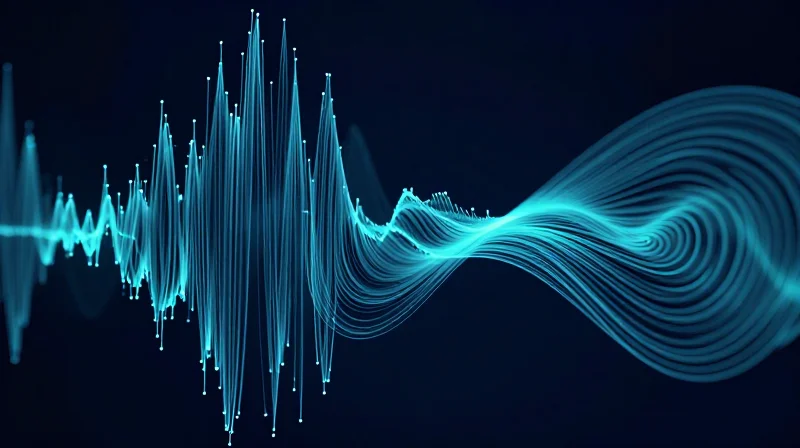 Enhanced Patient Experience: Noise and Torque Control Abstract visualization of sound waves becoming smooth and quiet