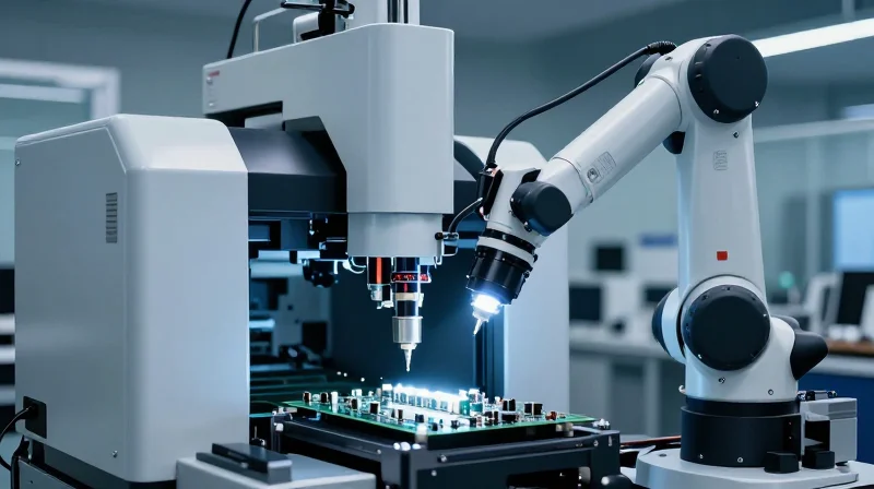 Leveraging Automated Testing for Yield Improvement Automated visual inspection machine looking at a circuit board