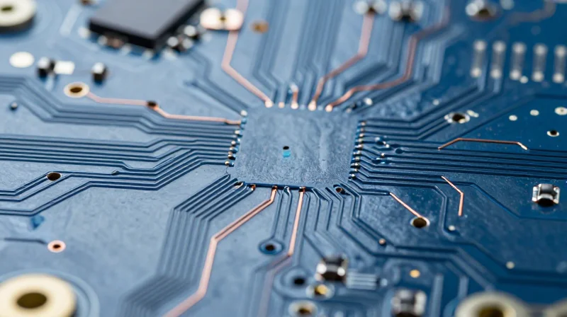 A detailed close-up of a high-voltage PCB showing clear insulation barriers and surface spacing.