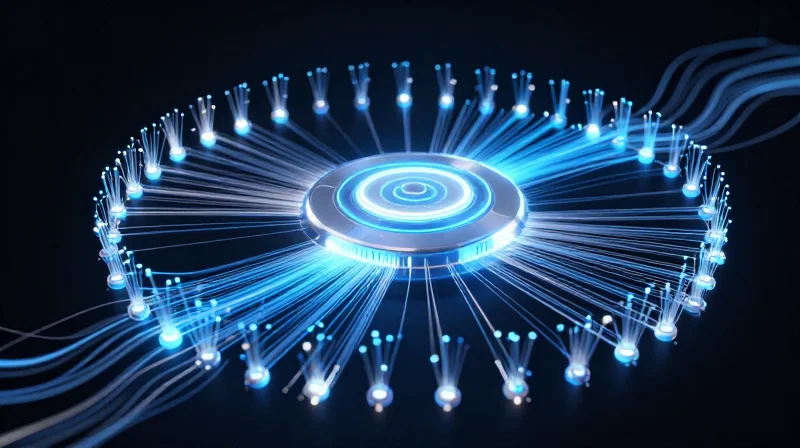 Smart Sensor Integration and Real-Time Diagnostics Conceptual visualization of smart sensors and digital diagnostic pulses.
