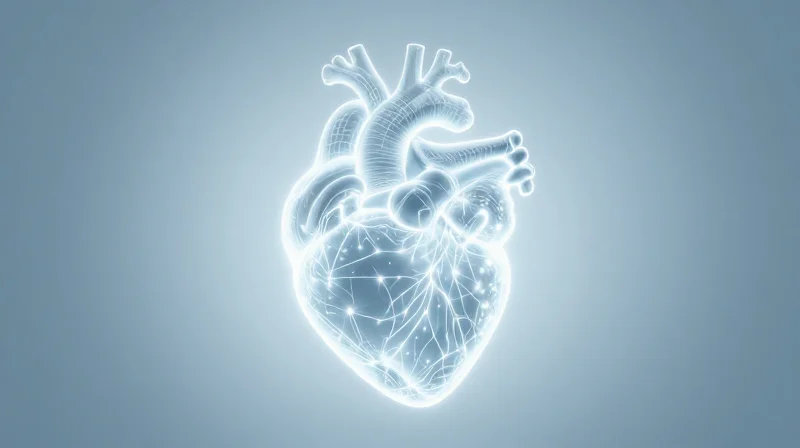 Future Outlook: AI and Predictive Maintenance Abstract representation of artificial intelligence guiding cardiac health.
