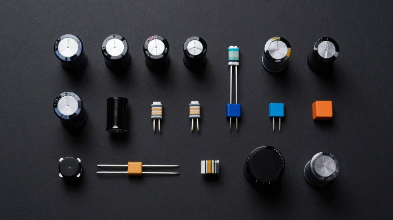 Component Sourcing and Assembly Constraints Selection of specialized non-ferrous electronic components neatly arranged