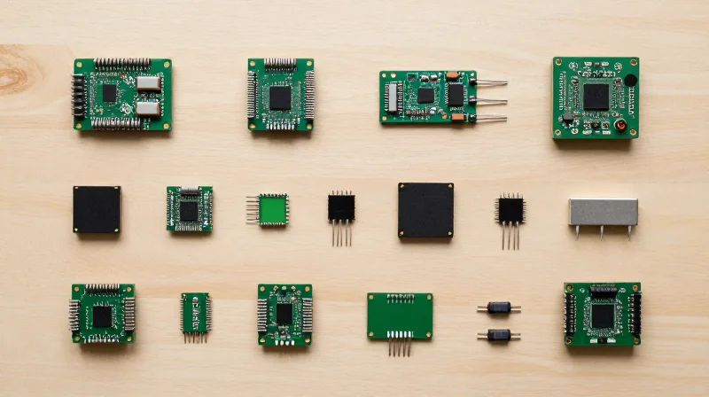 Component Selection and Standardization for Cost Efficiency Organized collection of electronic components arranged in a neat pattern