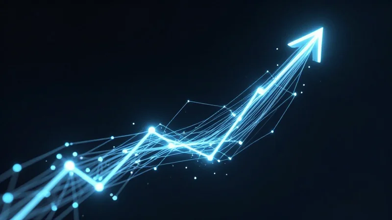 Data-Driven Manufacturing: Monitoring Yield Metrics Glowing data visualization showing performance trends