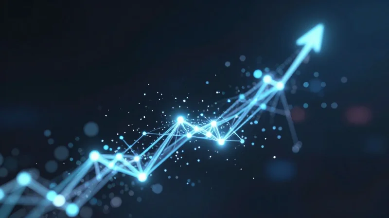 Smart-Connected Capabilities and Edge Processing Abstract visualization of glowing data nodes and edge intelligence processing