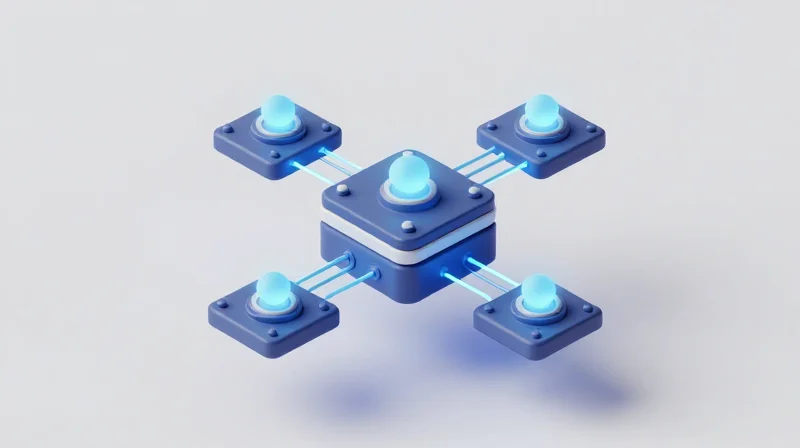 Power Distribution Networks: Ensuring Fail-Safe Operations Isometric 3D illustration of a modular power distribution network for a medical robotic system.