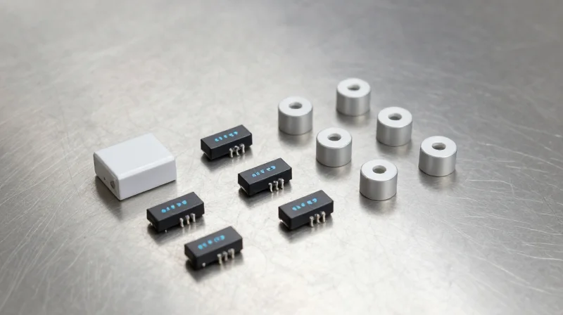 Material Science and Quality Assurance Standards Surgical grade electronic components on a clean surface.