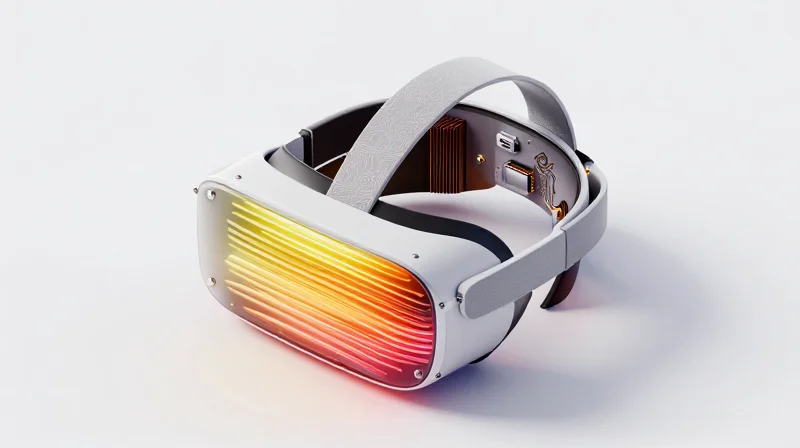 Thermal Management Challenges in Ultra-Compact Form Factors A 3D visualization of heat distribution across a compact circuit board inside a headset.