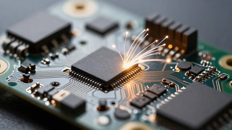 Evaluating Connectivity and Firmware Compatibility Abstract visualization of wireless signal connection and hardware integration