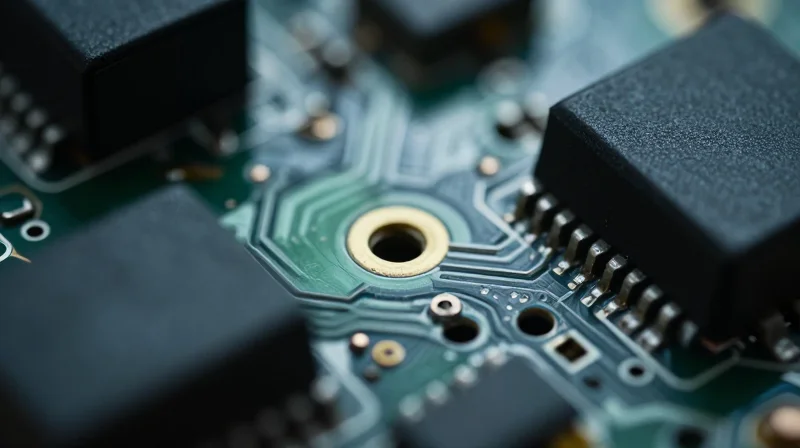 The High Cost of Poor PCBA Quality A close-up view of a faulty circuit board showing a micro-fractured solder joint, representing potential manufacturing defects in audio equipment.
