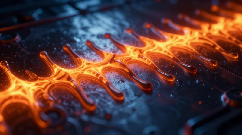 Validation and Thermal Simulation Benchmarks Abstract representation of thermal heat distribution on a circuit board surface