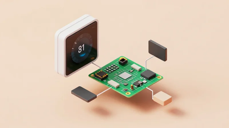 Implementing DFM Principles for Smart Thermostats Isometric 3D representation of an organized assembly line for circuit boards