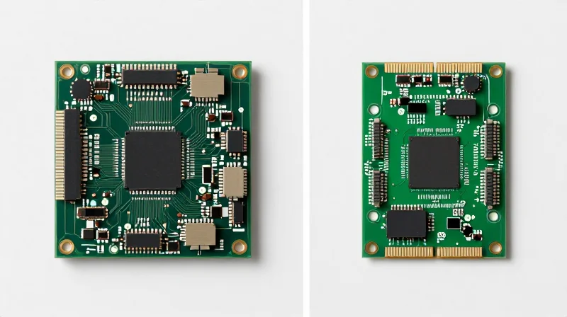 Comparative Analysis: Micro HDI vs. Standard Multilayer Performance Side by side visual comparison of standard PCB vs HDI PCB architecture