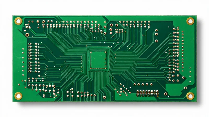 A close-up view of a PCB board layout emphasizing spacing and assembly clearance.
