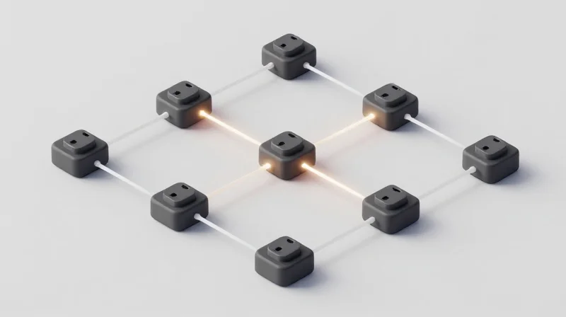Zigbee and Thread: The Low-Power Powerhouses Isometric 3D view of a mesh network of smart devices