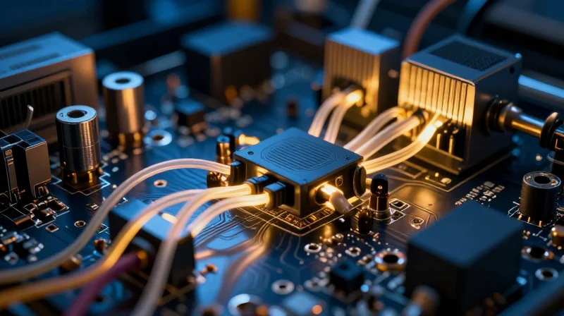 Understanding the Demands of Critical Power Infrastructure A high-tech circuit board glowing with energy lines against a backdrop of industrial power systems