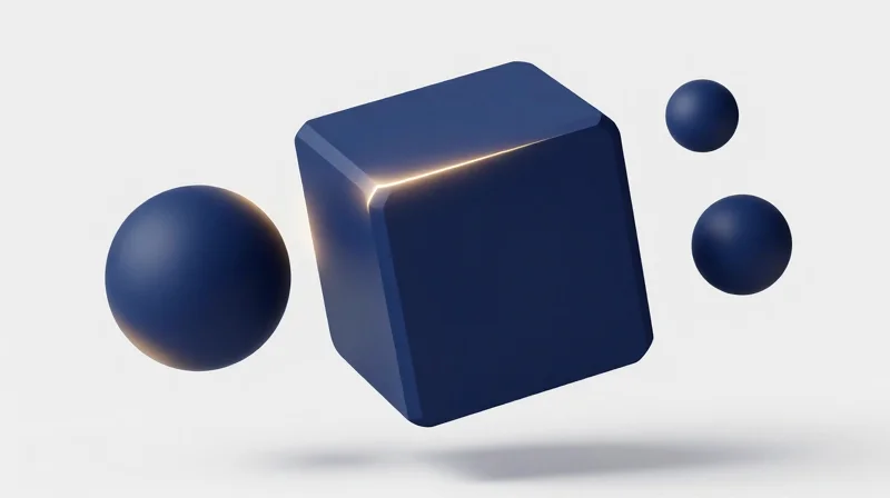 Abstract representation of quality and certification with light rays and geometric precision