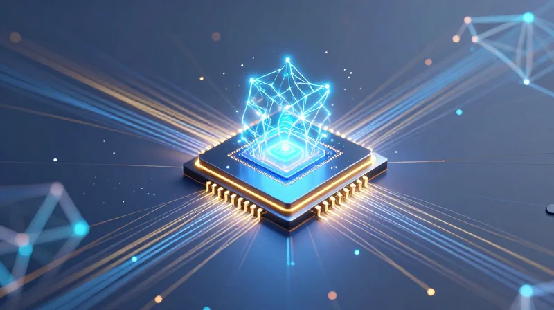 Conceptual representation of AI processing integrated into hardware
