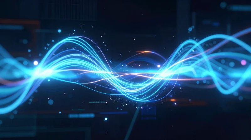 Abstract representation of high-frequency power pulses and switching energy
