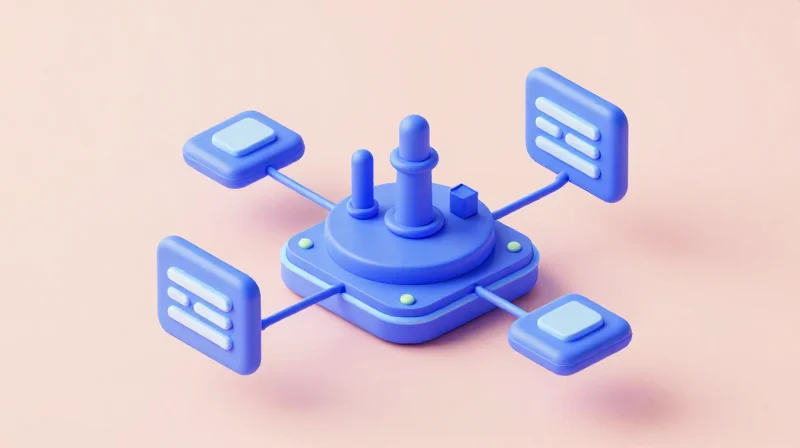 Isometric view of local data processing hubs vs cloud connections