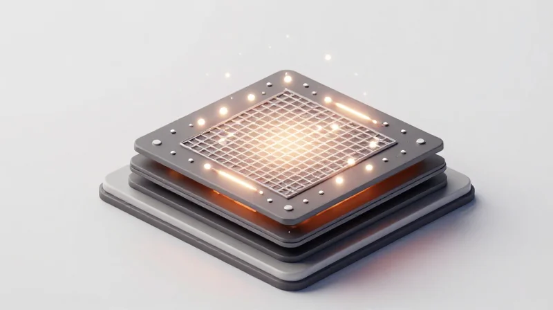 Isometric view of a high-sensitivity touch sensor matrix structure