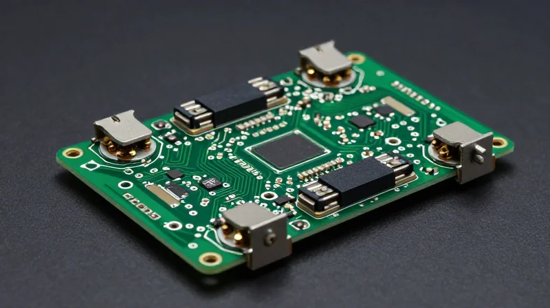 Mechanical reinforcement structures on a printed circuit board designed to withstand constant vibration.