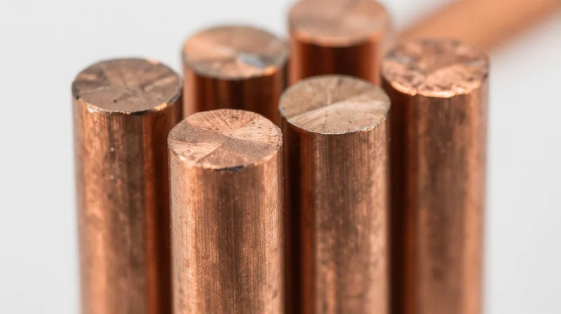 Close-up of heavy-duty industrial copper busbars in a modular power unit.