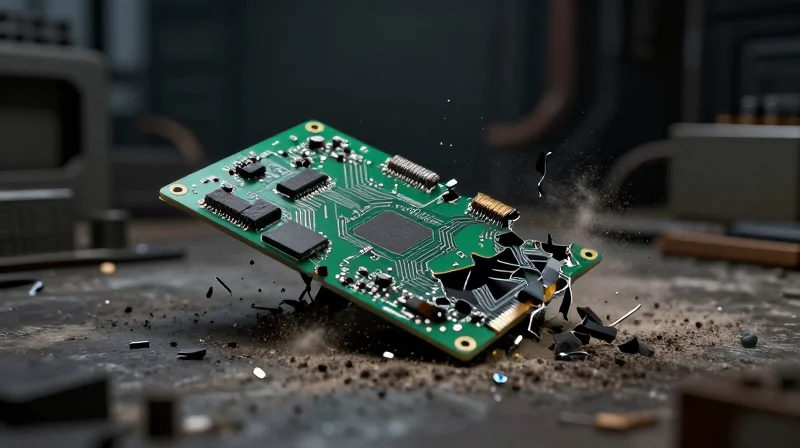 Conceptual image representing hardware failure and system breakdown
