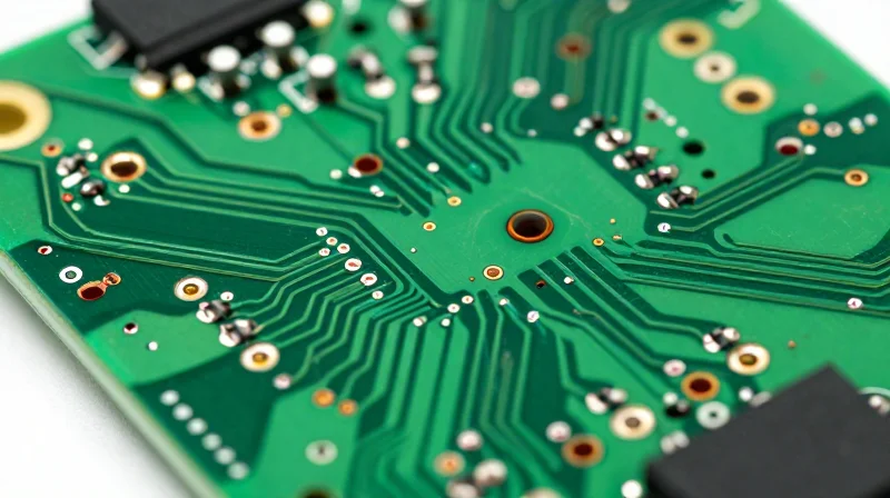 Intricate, high-quality industrial PCB with clear traces and advanced components
