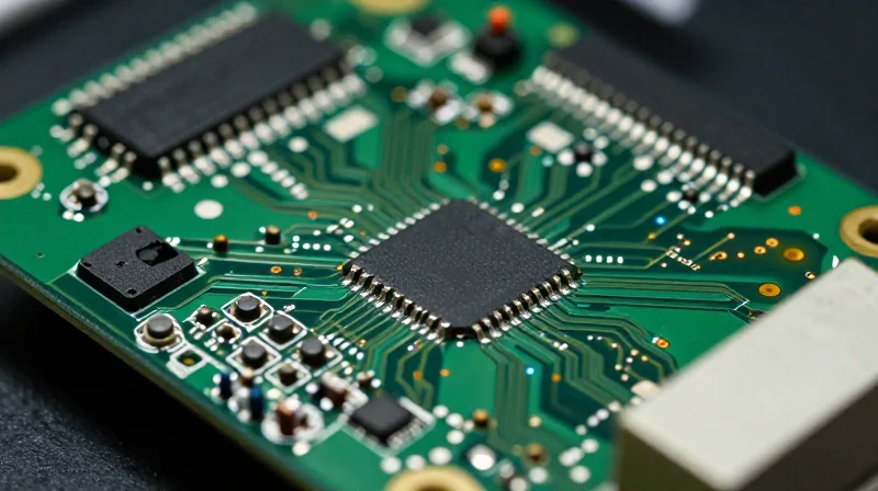 A close-up view of a high-precision printed circuit board for instrumentation